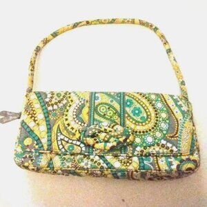 ❤️VERA BRADLEY Paisley Teal Yellow Shoulder Bag Purse